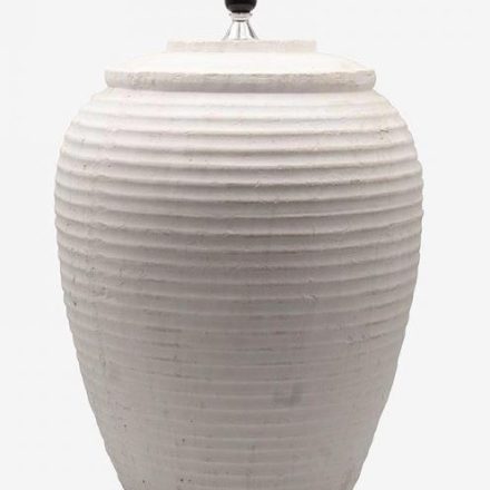 Lampara Rayas Horizontales Blanca muy grande 37x37x58cm. ref. 3001202.